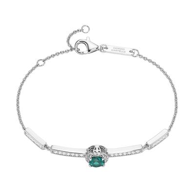 Giorgio Martello Milano - Armband mit Kristallstein und Zirkonia, Silber 925 Armbänder & Armreife 1 ct Grün