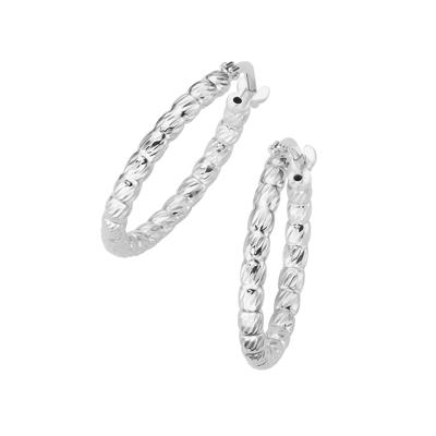 Smart Jewel - Creolen mit diamantierter Oberfläche, Silber 925 1 ct Silber