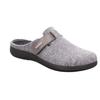 Pantoffel ROHDE "BARI", Damen, Gr. 38, grau (grau, meliert), Filz, klassisch, Schuhe, Hausschuh, Clog mit Klettverschluss-Riemchen