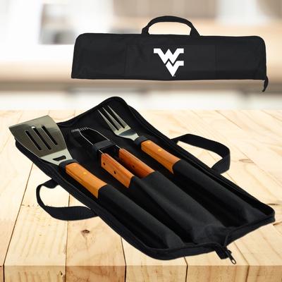 NCAA Washington State Cougars 3 Piece BBQ Tool Set with Wood handles and Carry Case