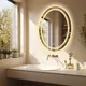 Specchio da bagno ovale a LED specchio da trucco a parete con luce dimmerabile con specchio da trucco illuminato Demist