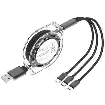 3 in 1 USB Cable For Lightning Type C Micro USB Fast Charging Cable For iPhone 14 Charger Android Phones Quick Charge