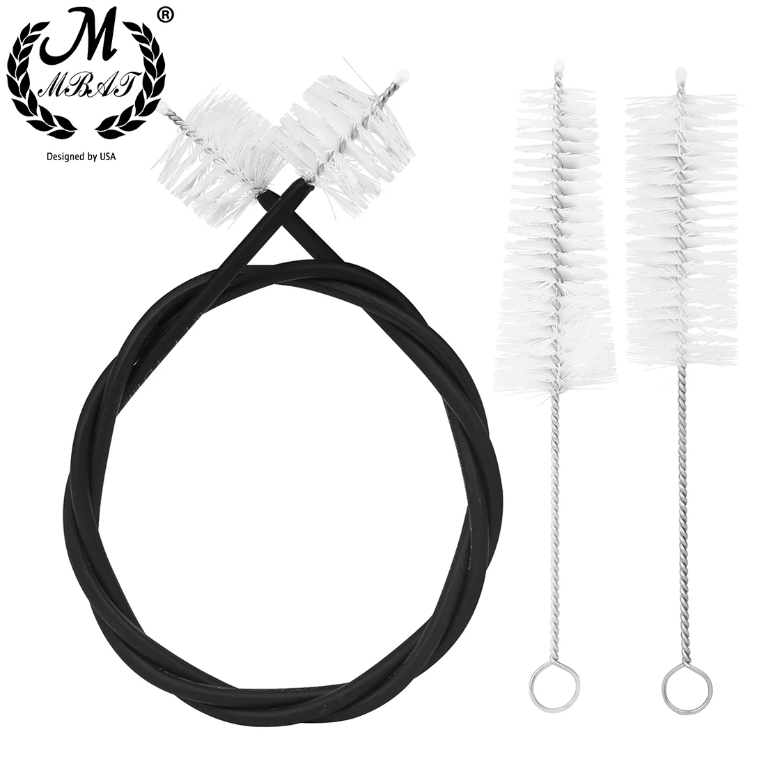 M mbat 3 pcs Trompeten reinigungs bürstens atz weiße Kolben bürste Trompeten mundstück reiniger flexible Bürste Messing Instrumenten zubehör Image