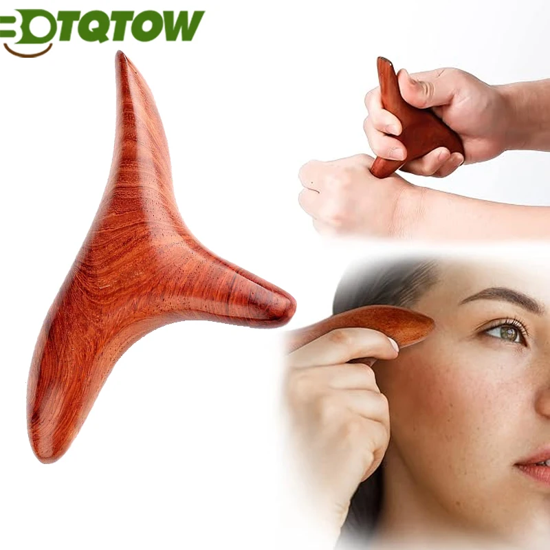 1PC Holz Trigger Punkt Massage Gua Sha Werkzeug, Professionelle Lymphdrainage Werkzeuge, Holz Therapie Massage Werkzeuge für Rücken, Hände, Gesicht