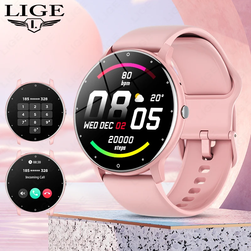 LIGE Damen Smart Uhr Männer Bluetooth Sport Fitness Blut Sauerstoff Herz Rate Monitor Smartwatch Für Xiaomi Huawei Telefon 2024 Neue