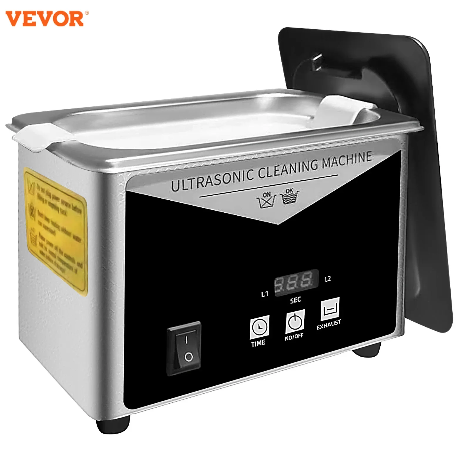VEVOR 0,8 l professioneller Ultraschallreiniger, 304 Edelstahl, digitales Labor, Ultraschallreiniger mit Timer, Schmuck, Uhr, Brille Image