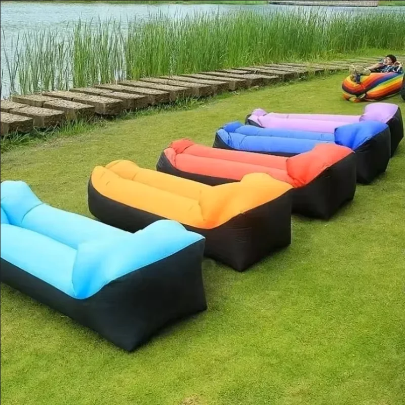 2024Trend Outdoor Produkte Schnelle Aufblasbare Luft Sofa Bett Gute Qualität Schlafsack Aufblasbare Airbag Faul bagStrand Sofa 240*70 cm Image