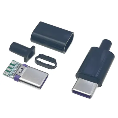 1pc USB TYP C 3,1 24 Pin Stecker Schweißen Stecker Adapter mit Gehäuse Typ-C Schnelle lade Stecker Image