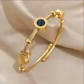 Mode Edelstahl Malachit Römischen Buchstaben Charme Armreifen Armbänder für Frauen Gold Farbe Wasserdichte Handgelenk Manschette Schmuck Geschenke
