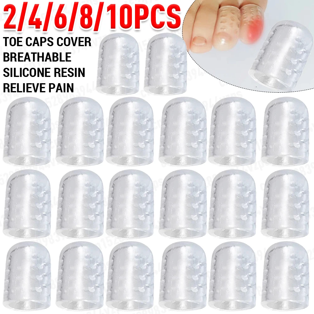 2-10 Stück Zehen schutz für Männer Frauen lindern Schmerzen Silikon harz Zehen kappen decken transparente schweiß feste verschleiß feste Protektoren