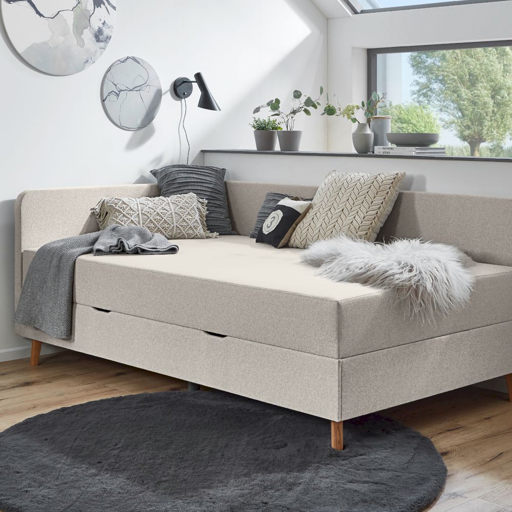 meise.möbel »Cabana« Polsterbett inkl. Bettkasten 120x200 cm / Stoffbezug Faro grau