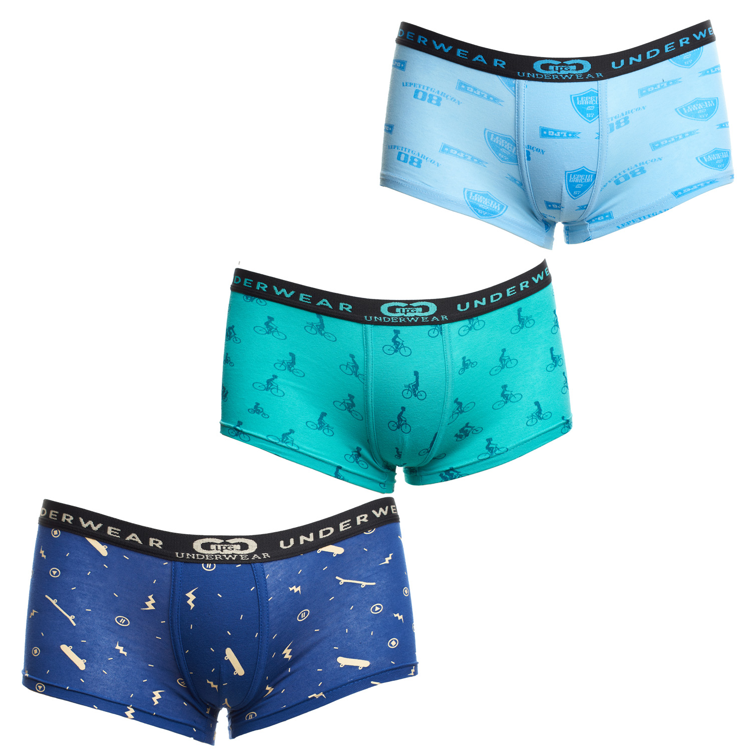 Pack-3-Boxershorts aus atmungsaktivem Stoff und anatomischer Vorderseite LPG1010 Junge Image