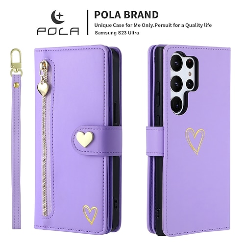 Handy Hülle Handyhüllen Für S25 S24 S24 FE S23 S22 S21 Ultra Plus A55 5G A35 5G A25 A15 Rückseite Brieftaschenhülle Mit Ständer Reisverschluss Mit Handgelenkschlaufe Retro TPU PU-Leder Image