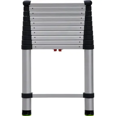 1600E Fully Automatic Telescoping Ladder with Patented One Touch Release OSHA Compliant 12.5 ft