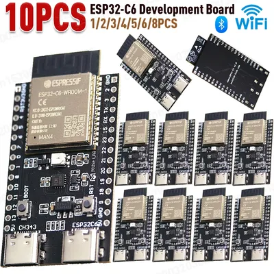 1-10X ESP32-C6 Development Module WiFi Bluetooth-Compatible ESP32-C6-WROOM-1 Minimum System Board