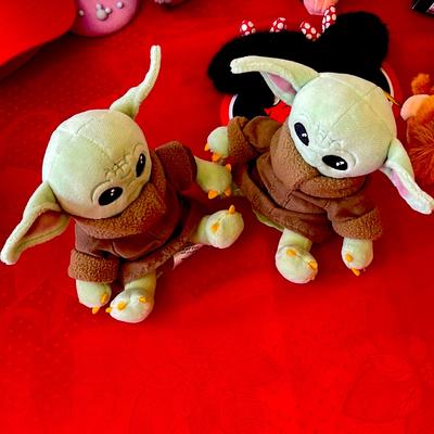 Disney Toys | Two Disneyland Parks Star Wars Grogu Baby Yoda Magnetic Shoulder Plush T | Color: Brown/Green | Size: Osbb