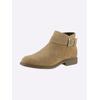Stiefelette HEINE, Damen, Gr. 37, beige, Leder, Rindsleder, Veloursleder, modisch, Schuhe