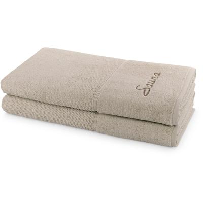 Saunatuch MÖVE FOR FROTTANA, weiß (cashmere), B:80cm L:200cm, Walkfrottier, Obermaterial: 100% Baumwolle, Handtücher (Pa