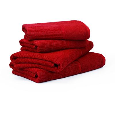 Handtuch Set MÖVE FOR FROTTANA, rot (ruby), 4 tlg., Walkfrottier, Obermaterial: 100% Baumwolle, Handtuch-Sets