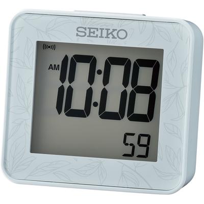 Quarzwecker SEIKO Wecker blau (hellblau) digital, Beleuchtung, Schlummerfunktion, autom. Kalender, Geschenkidee