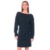 Jerseykleid LE TEMPS DES CERISES "TORTANQ", Damen, Gr. L, EURO-Größen, blau (dunkelblau), 100% Polyester, unifarben, casual, normal, Rundhals, Langarm, Kleider, mit praktischem Bindegürtel