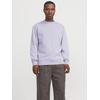 Sweatshirt JACK & JONES "JJESTAR BASIC SWEAT CREW NECK NOOS", Herren, Gr. S, lila (languid lavender), angeraute Sweatware, Obermaterial: 70% Baumwolle, 30% Polyester, unifarben, modisch, relaxed fit taillenbedeckt, Rundhals, Langarm Rippbündchen,...