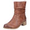 Winterstiefelette RIEKER, Damen, Gr. 42, braun, Lederimitat, used, klassisch, Schuhe, Boots, Winterboots, Blockabsatz, mit Innenreißverschluss
