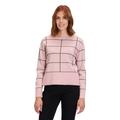 Strickpullover BETTY BARCLAY "Betty Barclay Strickpullover langarm", Damen, Gr. 36, rosa (patch rosé, schwarz), Strick, Obermaterial: 50% Viskose, 27% Polyamid, 23% Polyester., klassisch, gerade normal, U-Boot-Ausschnitt, Langarm, Pullover, Saumschlitz