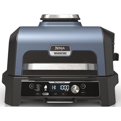 Tischgrill NINJA "Woodfire Pro Connect XL OG901EU" Kontaktgrill_Standgrill_Tischgrill_Teppanyakigrill blau (blau/schwarz) Elektrischer Outdoor Grill & Smoker