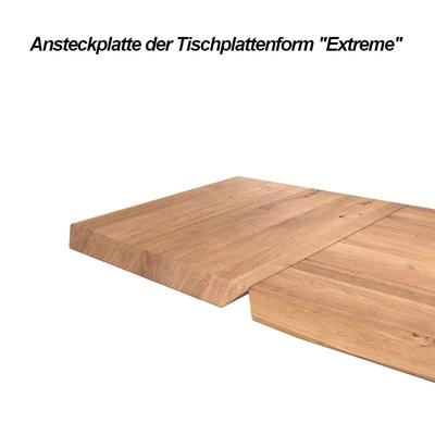 Ansteckplatte Extreme Wildeiche massiv Wildeiche geölt 50x90 cm für Tischgröße 200x100 Image