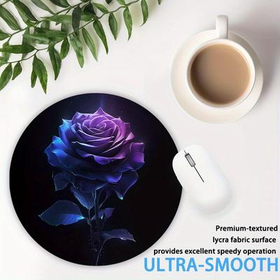 TEMU Purple & Pattern Round Mouse Pad - , , Desk Mat For Use