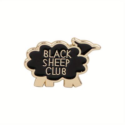 TEMU Black Sheep Club Enamel Lapel Pin - Adorable Fashion Accessory For Women's Clothes And Gifts