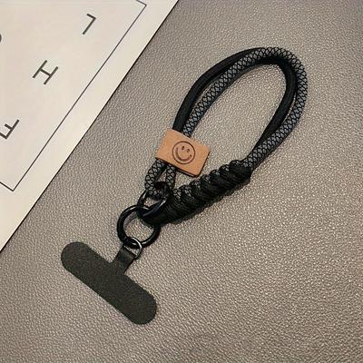 TEMU Handmade Braided Phone Lanyard Wristband, Anti-lost Anti-drop Cord With Pendant Ring, Rope For Phone Accessories