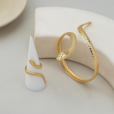 TEMU 2pcs Snake-shaped Bracelet Combination Set