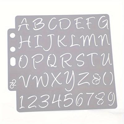 TEMU 1 Reusable Diy Layered Template Of Artistic Letter Symbols, A Drawing And Painting Hollow Template, Wall And Furniture Decoration, Scrapbooking, And Embossing.