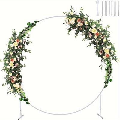 TEMU 7.2 Feet Round Backdrop Stand, Metal Round Iron Kit For , , Decoration ()