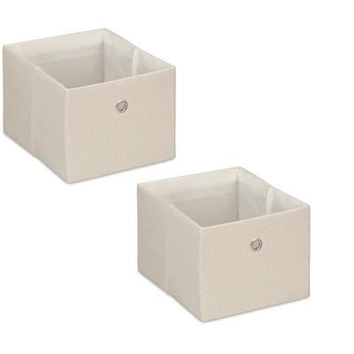 Relaxdays Aufbewahrungsbox, kleine Ordnungsbox aus Stoff, 2er-Set, HBT: 16 x 20,5 x 25 cm, Image
