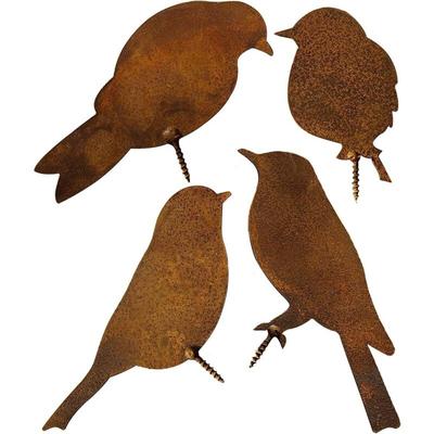 Sollbry - Rostige Vogel-Dekoration, Metall-Gartenornamente-Silhouette, rostige Vogel-Silhouette, Image