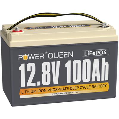 [NEUWERTIG]Power Queen 12V 100Ah Batterie Lithium Akku LiFePO4, 1280Wh Lithium Batterie mit 100A Image
