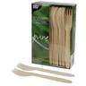 100 Gabeln Holz Pure Einweggabel Besteck Pommes Fork 16,5cm Gabel, Legno, 1-Confezione, unità