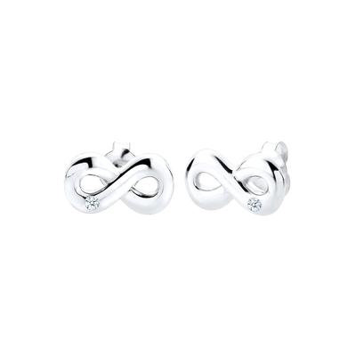 Elli DIAMONDS - Infinity Endlich Diamant (0.04 ct) 925 Silber Ohrringe 1 ct Damen