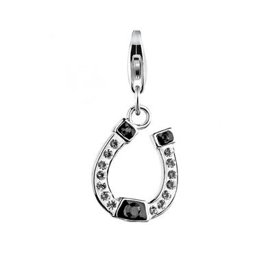 Nenalina - Anhänger Hufeisen Kristalle 925 Silber Charms & Kettenanhänger 1 ct Damen