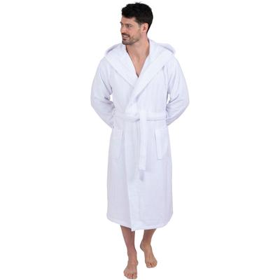 Unisex-Bademantel WEWO FASHION "3004, ideal für Sauna & Spa, Hotelbademantel, Morgenmantel" Gr. S, weiß, L:125cm in Gr. S, Frottier, Hausmäntel, klassisch elegant Image