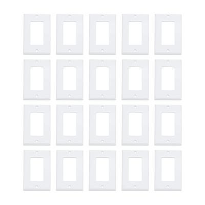 1 Gang Wall Plate 2.76 in. x 4.5 in. Plastic Electrical Switch Plate in White 20 Pack - 2.76"W x 4.5"H