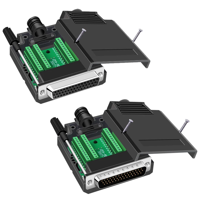 HDB44 Lötfreie Steckverbinder, industriell, 3 Reihen, D-SUB, 44-polig, männlich, weiblich, P-Pin-Loch-Stecker, DB44 Breakout-Anschlussplatinen-Adapter Image