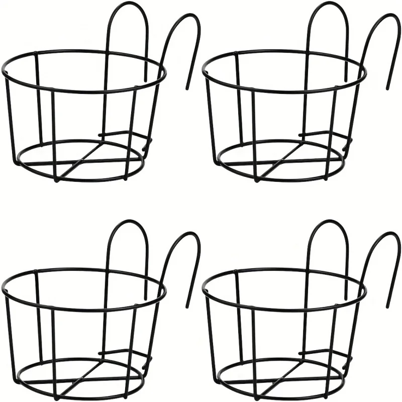 4 stücke stilvolle runde Metall hängende Pflanz gefäße-perfekt für Balkon, Garten & Innen dekor! Image