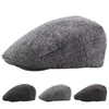 Retro Grob korn Fluff Zeitungs jungen Kappen Männer Britische Maler Hüte Herbst Winter Baskenmützen Fischgräten muster Flat Cap Hip Hop Baskenmützen