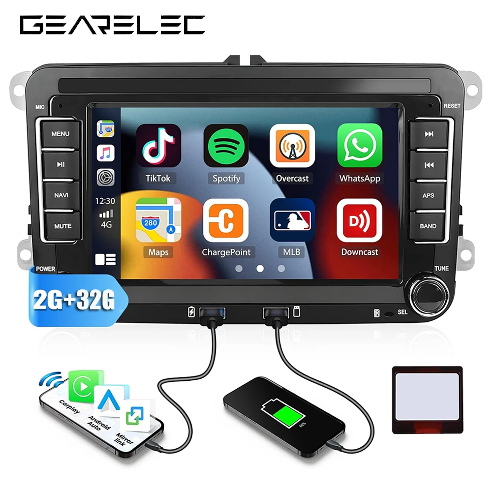 2 DIN Android 13 Auto Stereo RDS FM AM Auto Radio 7 "Multimedia Player Carplayer DAB Für VW Passat Touran caddy Jetta Polo Sitz Image