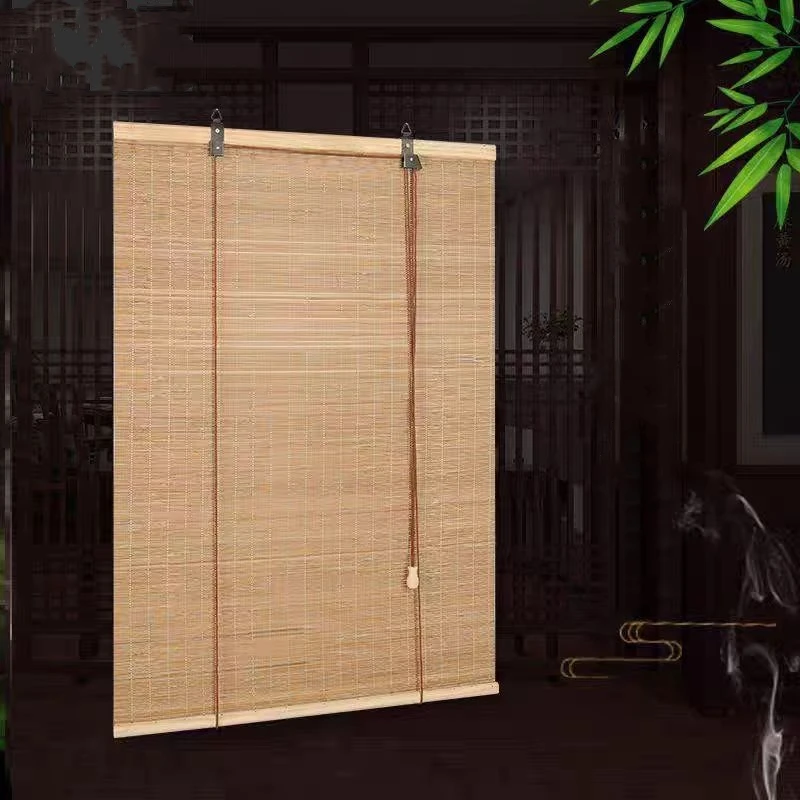 Aqumotische Bambus vorhänge im Freien mit Lifter-Rollen dekoration für Balkon-/Teestube-/Gartens chattie rungen aus natürlichem Holz Image