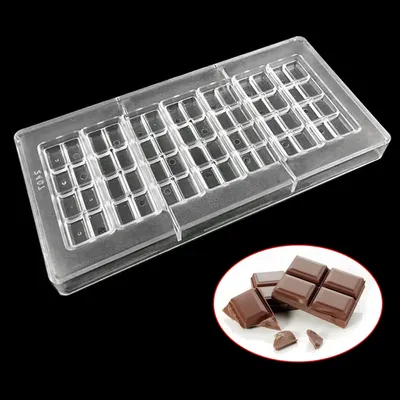 Home Chocolate Bar Mold Transparent Resuable 56 Grids Designed Candy Jelly Food Backen Gebäck Maker Mold Zubehör für Home Kitchen